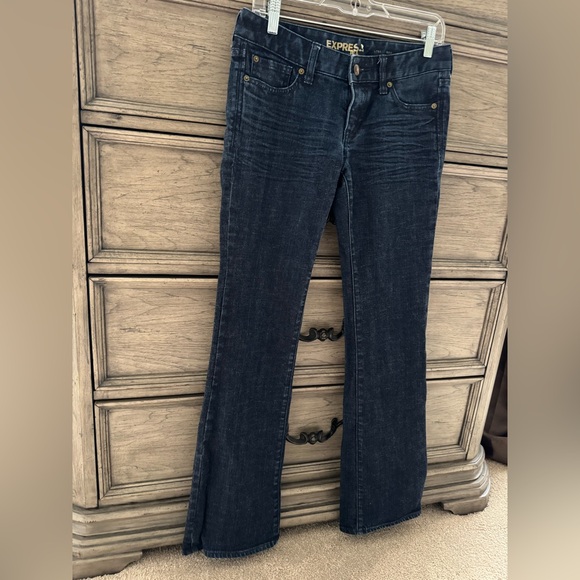 Express Boot Cut Denim Jeans EUC Stella Boot Cut Dark Wash Flare - Picture 5 of 14